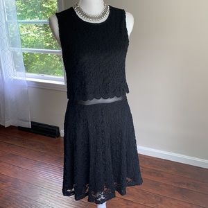 🎉HP🎉 GARAGE Black Lace Mesh Crop Dress